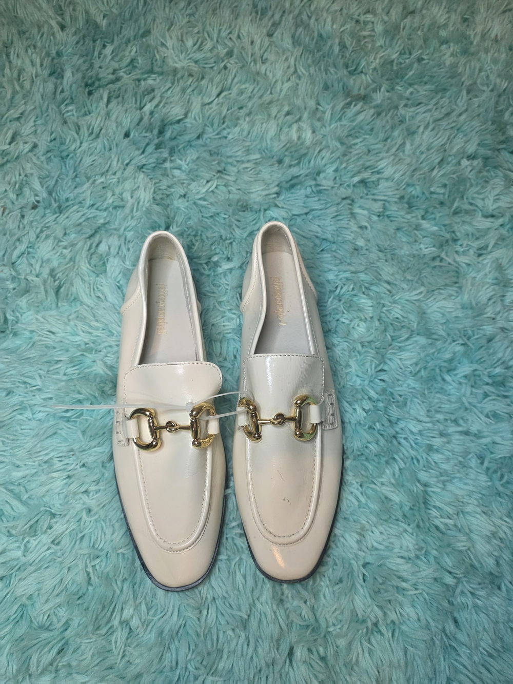 Jeffrey Campbell Cream Patent Leather Horsebit Loafers Size US 9.5